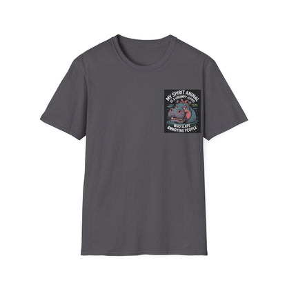 My Spirit Animal Is A Grumpy Hippo Who Slaps Annoying People - Graphic Tee Shirt