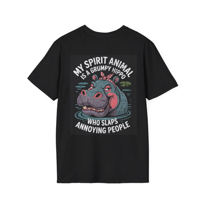 My Spirit Animal Is A Grumpy Hippo Who Slaps Annoying People - Graphic Tee Shirt