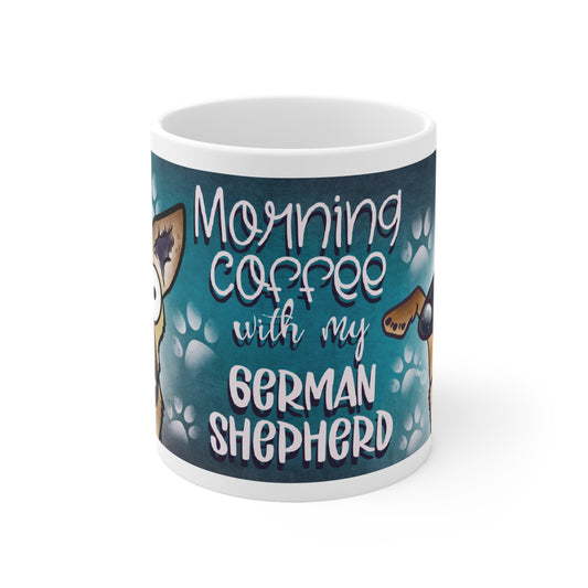 German Shepherd Coffee Mug, Dog Lover Gift, Cute Ceramic Cup for Pet Owners, Morning Coffee with My German Shepherd