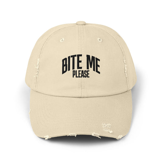 Bite Me Please Distressed Cap | Hat