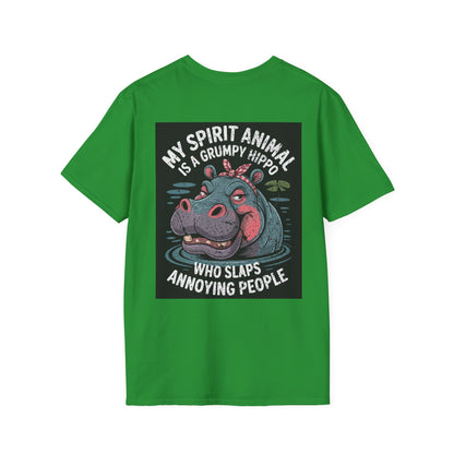 My Spirit Animal Is A Grumpy Hippo Who Slaps Annoying People - Graphic Tee Shirt