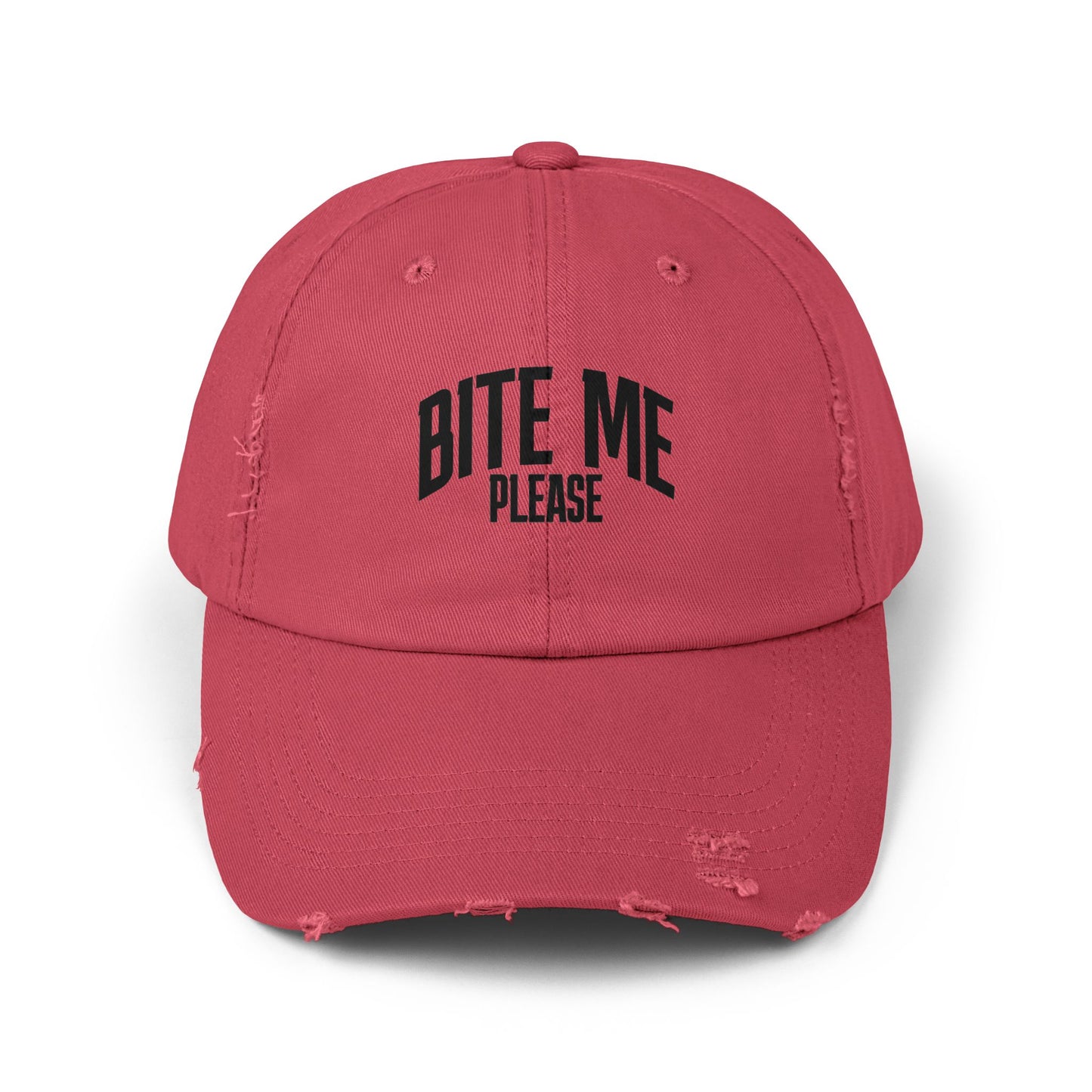 Bite Me Please Distressed Cap | Hat