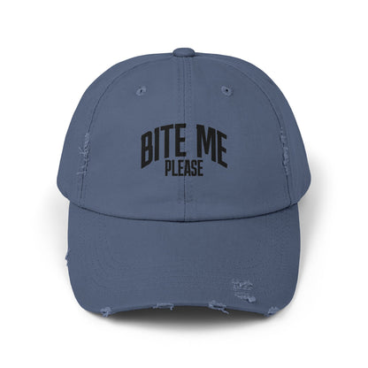 Bite Me Please Distressed Cap | Hat