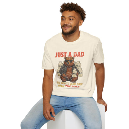 Just A Dad Who Always Came Back With The Milk Grapic Tee Shirt