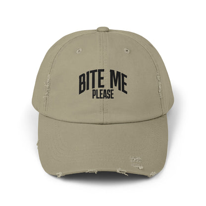 Bite Me Please Distressed Cap | Hat