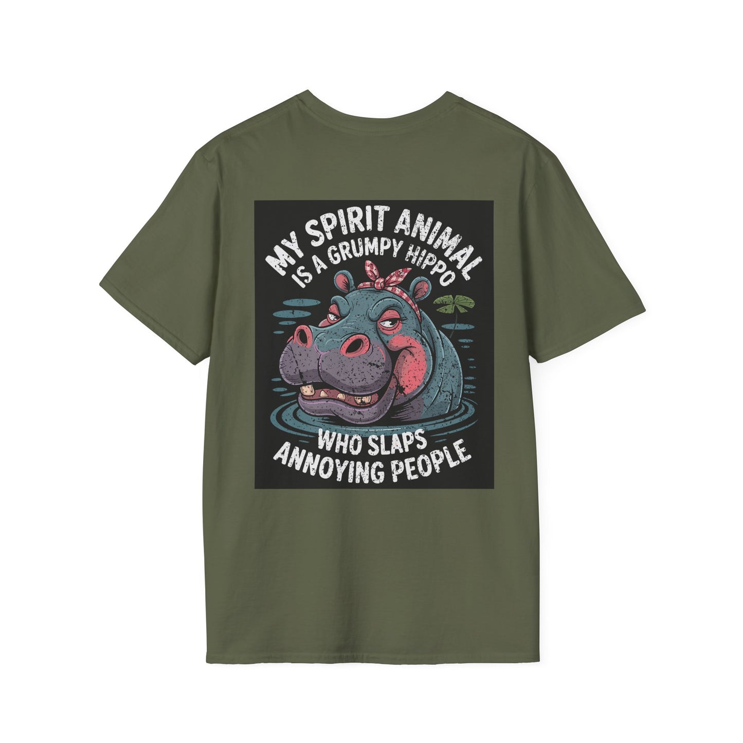 My Spirit Animal Is A Grumpy Hippo Who Slaps Annoying People - Graphic Tee Shirt