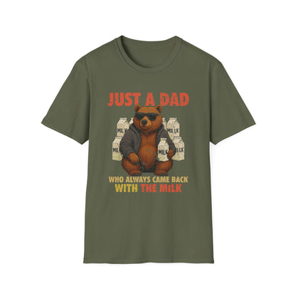 Just A Dad Who Always Came Back With The Milk Grapic Tee Shirt