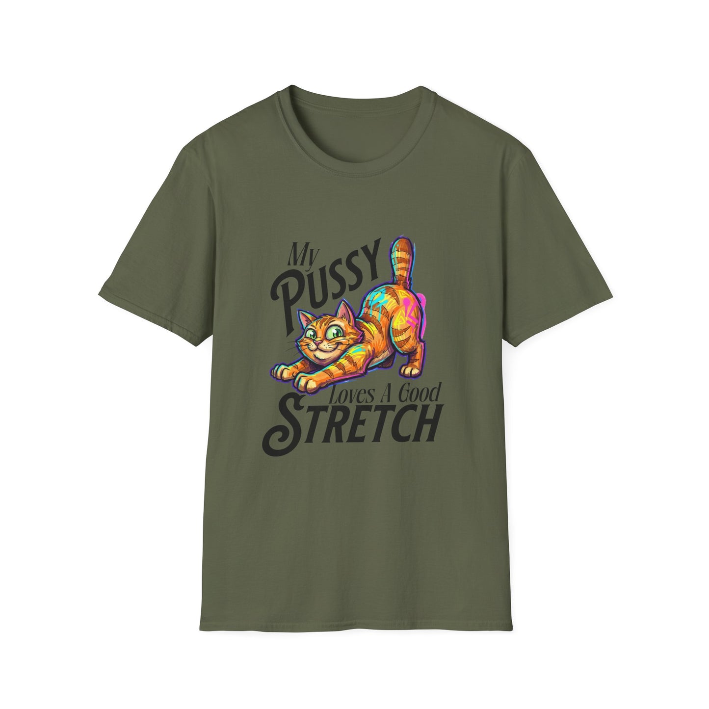 My Pussy Loves A Good Stretch T-Shirt | Funny Cat Graphic Tee | Cheeky Adult Humor Shirt | Sassy Cat Lover Gift | Unisex Graphic Tee