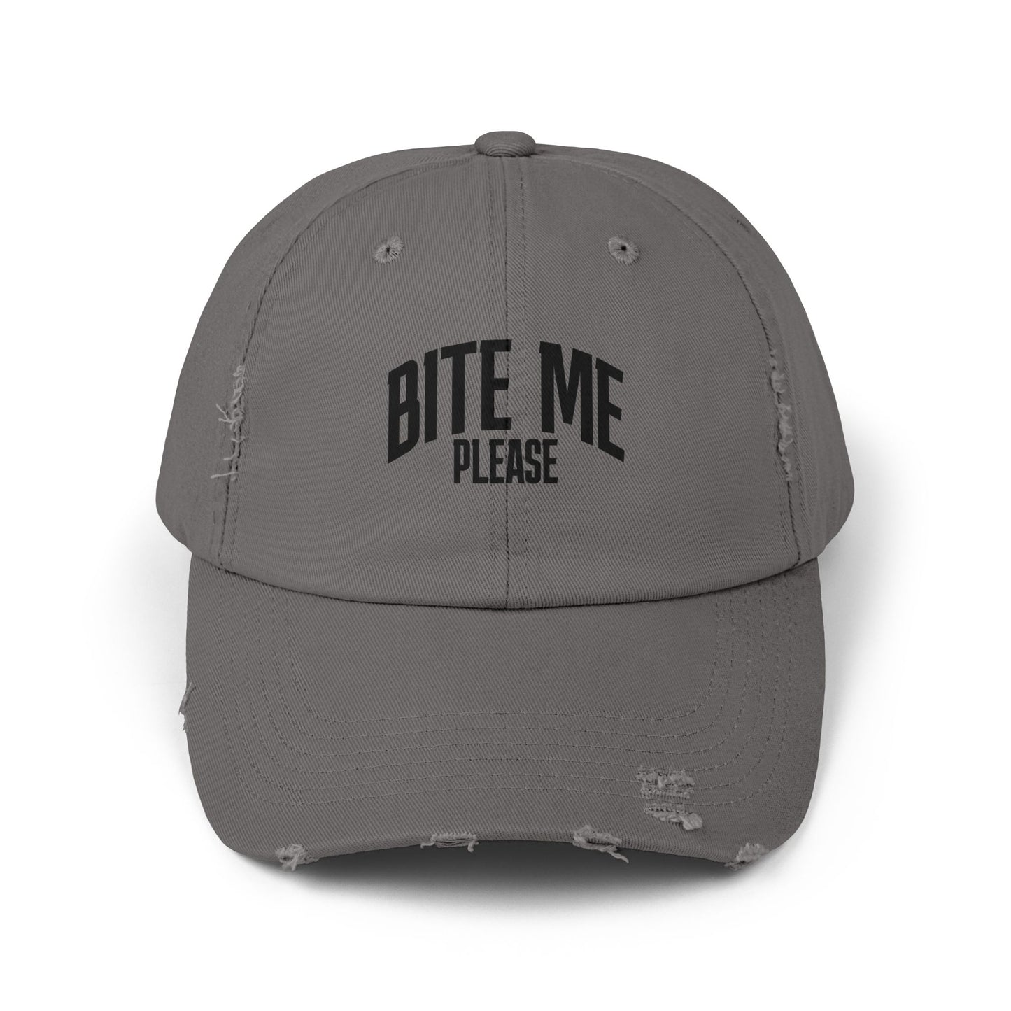 Bite Me Please Distressed Cap | Hat