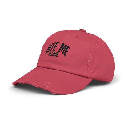 Bite Me Please Distressed Cap | Hat