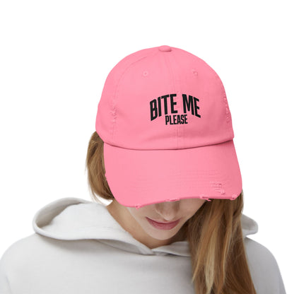 Bite Me Please Distressed Cap | Hat
