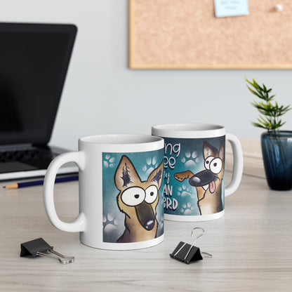 German Shepherd Coffee Mug, Dog Lover Gift, Cute Ceramic Cup for Pet Owners, Morning Coffee with My German Shepherd